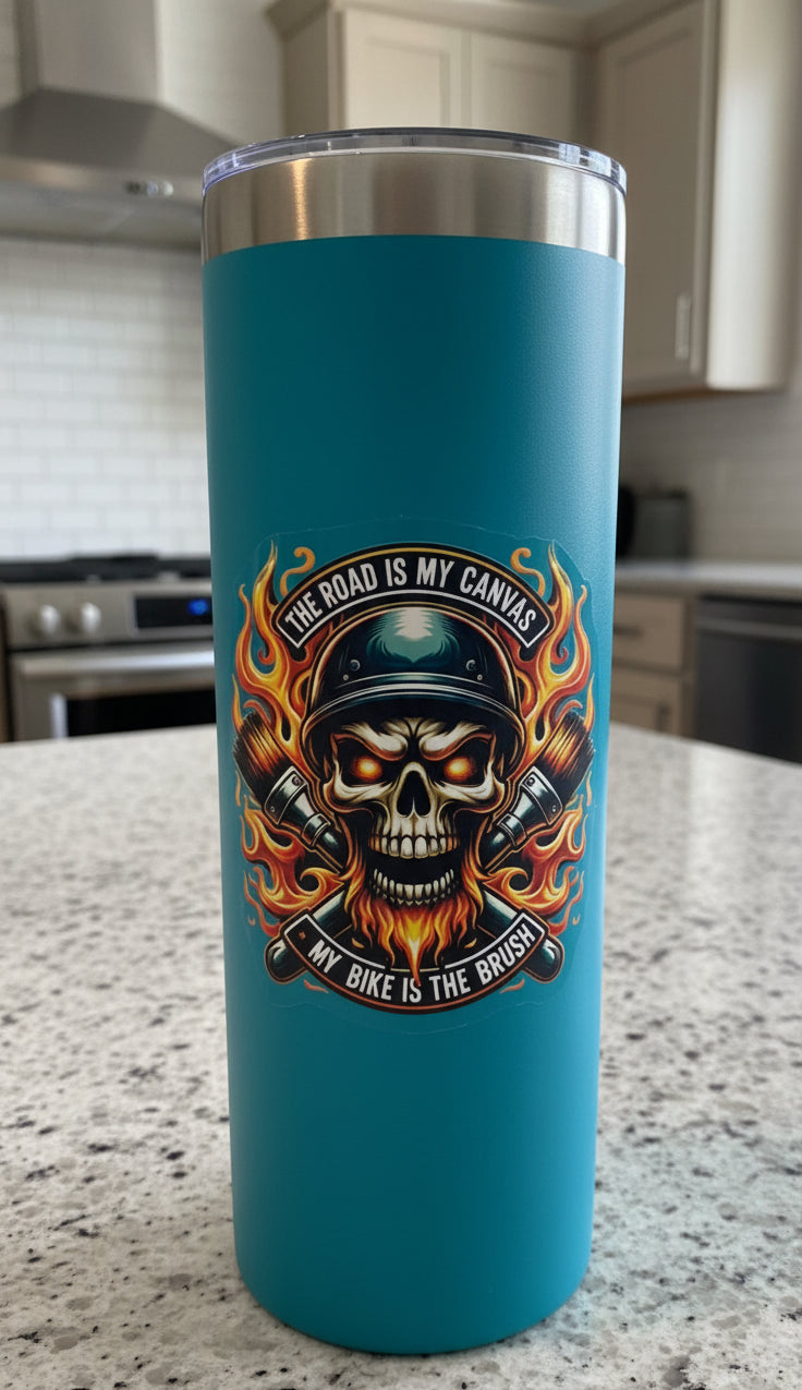 The Road Is My Canvas, My Bike Is My Brush Thermos