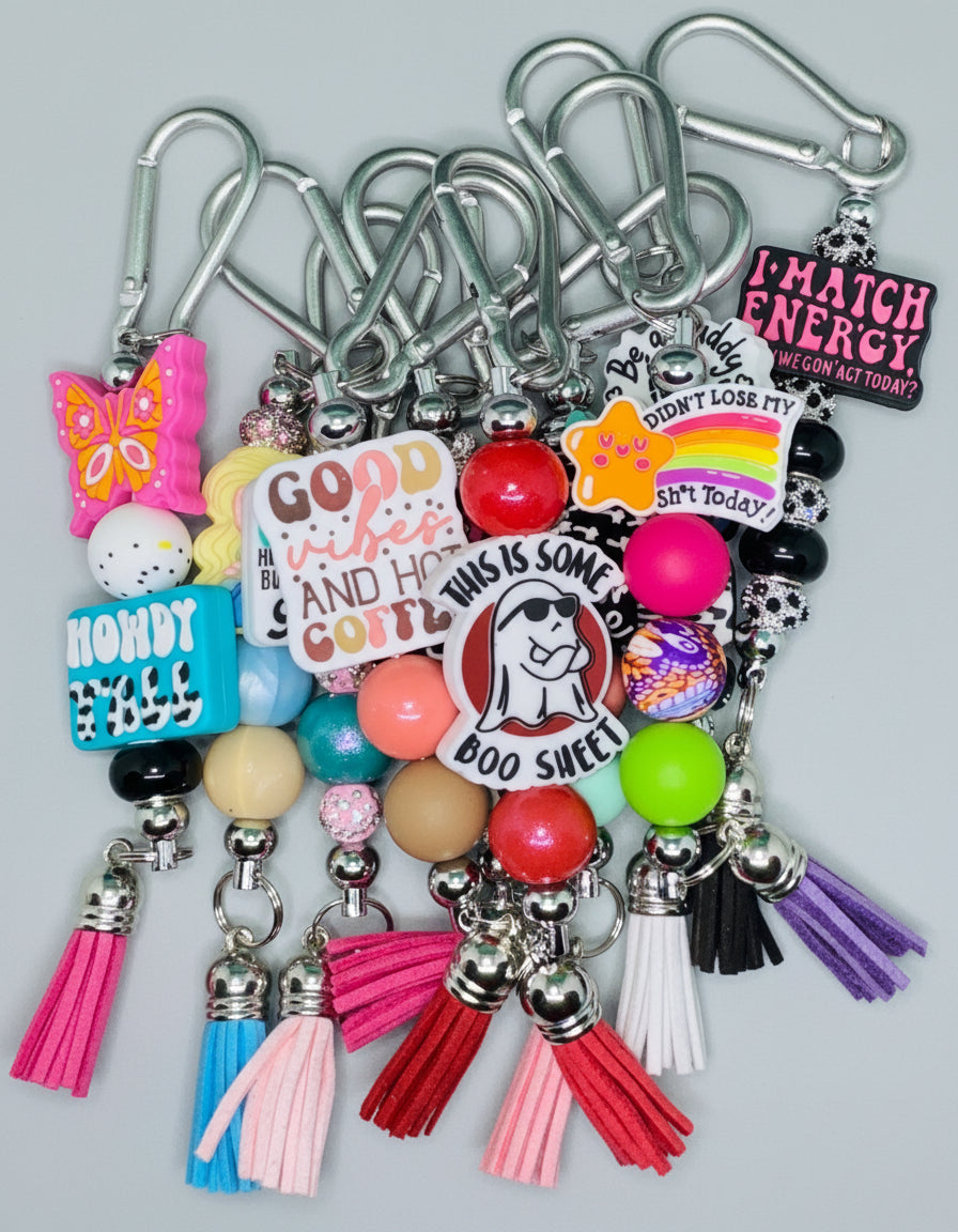 Silicone Beaded Bag Tags