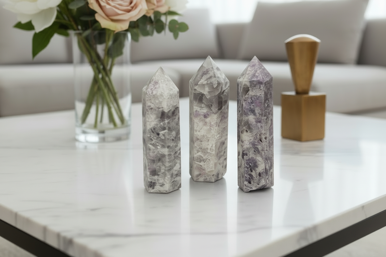 Pink Tourmaline and Mica Towers