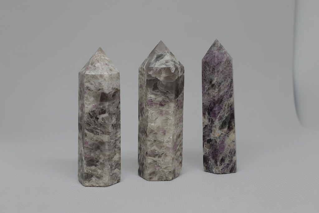 Pink Tourmaline and Mica Towers