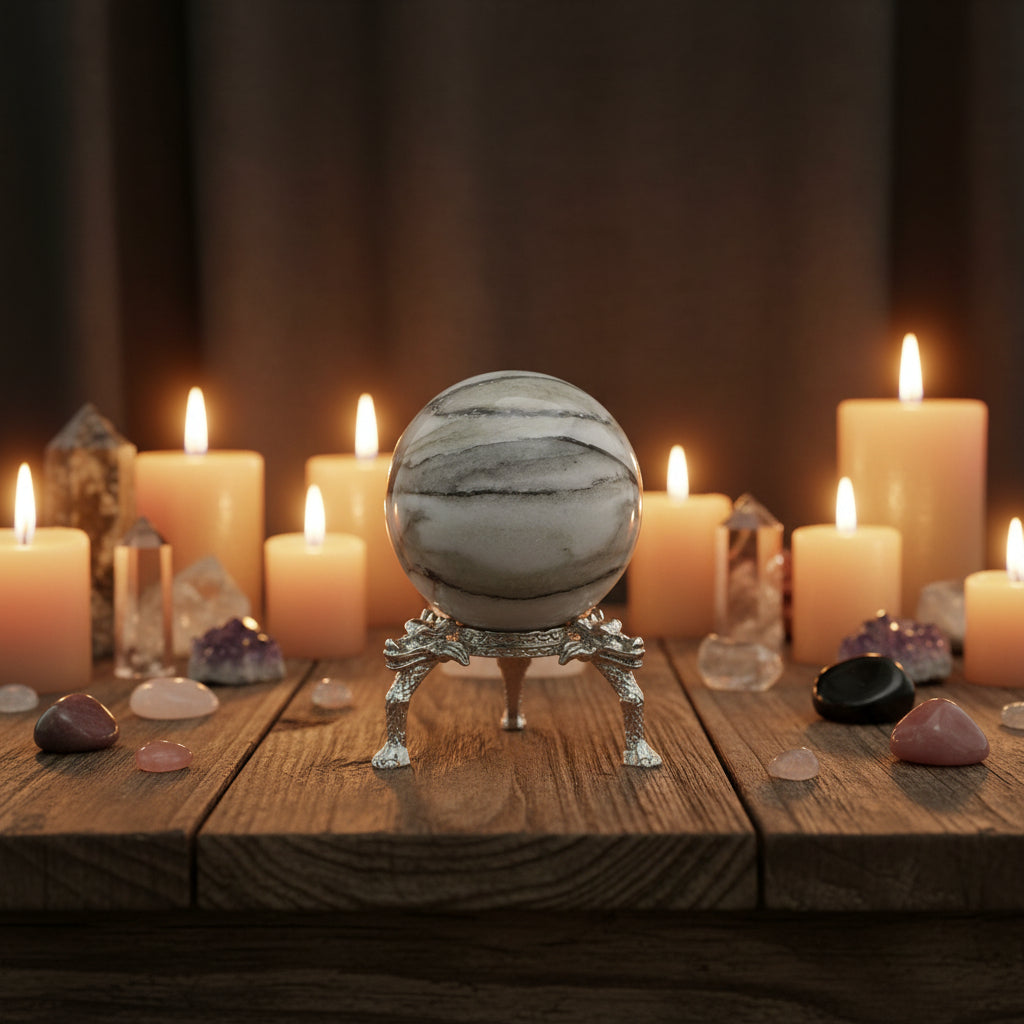 Sparkling Zebra Calcite Sphere