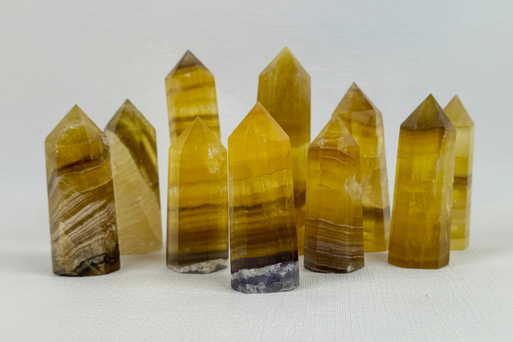 Yellow Fluorite and Calcite Towers