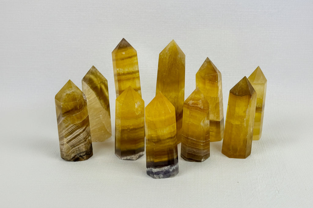 Yellow Fluorite and Calcite Towers