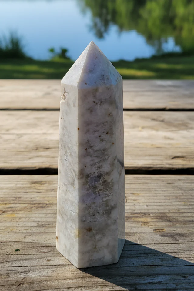White Flower Agate Tower