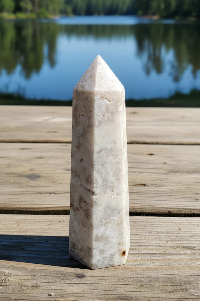 White Flower Agate Tower