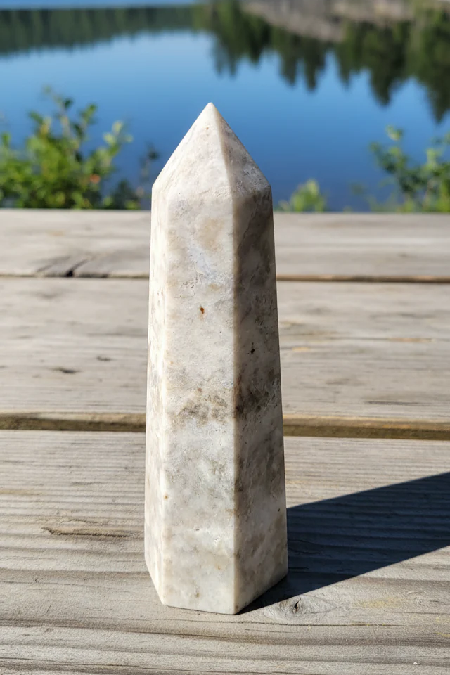 White Flower Agate Tower
