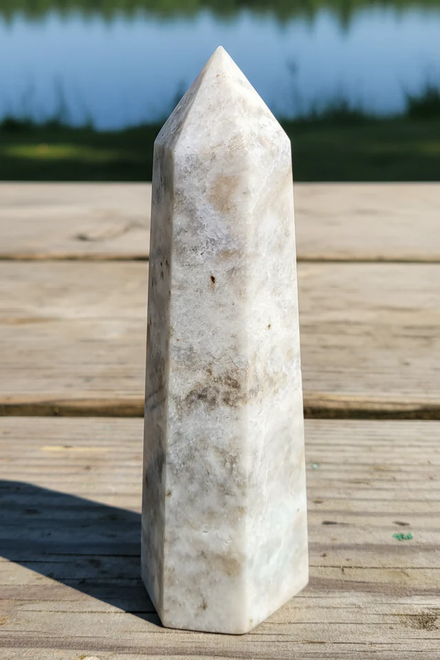 White Flower Agate Tower