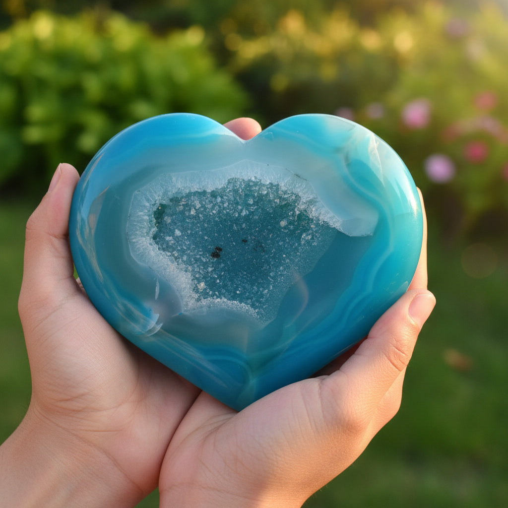 Large Blue Heart Agate
