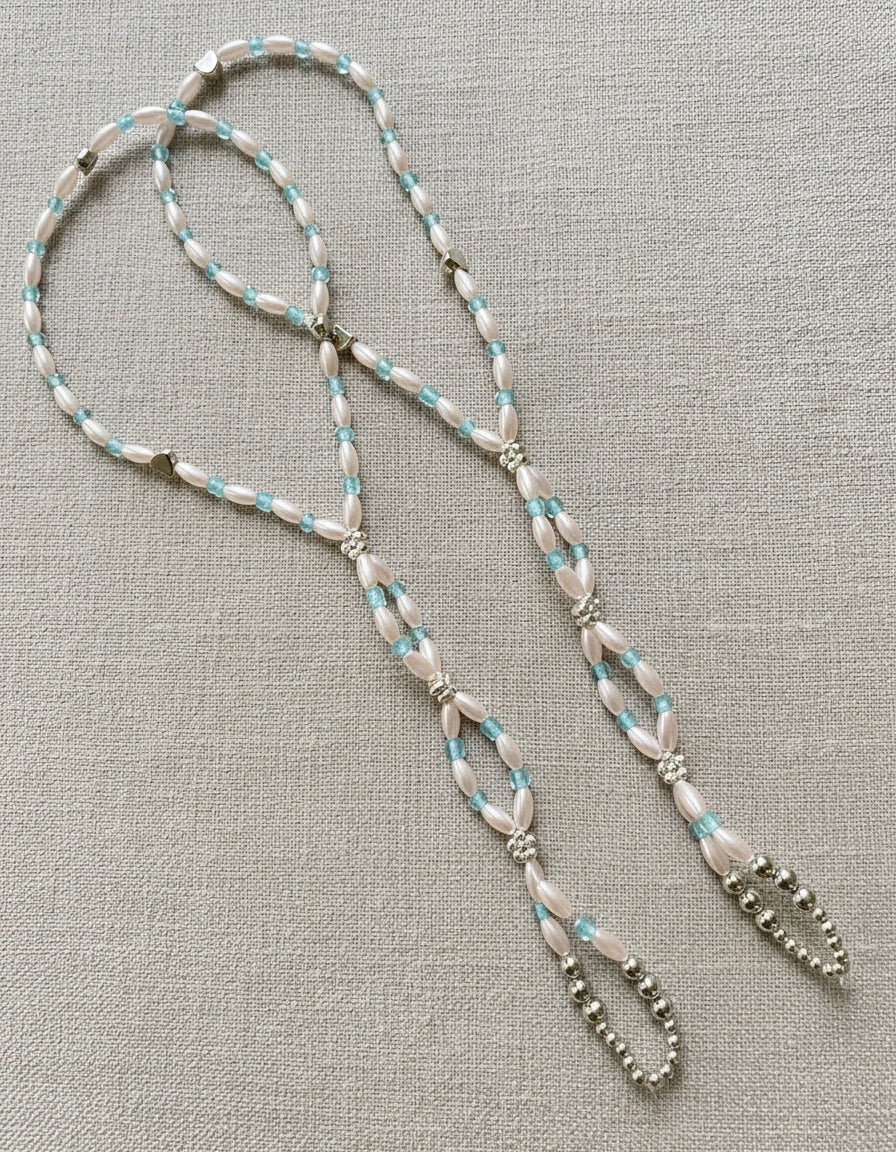 Beaded Barefoot Sandals- Powder Pink & Baby Blue