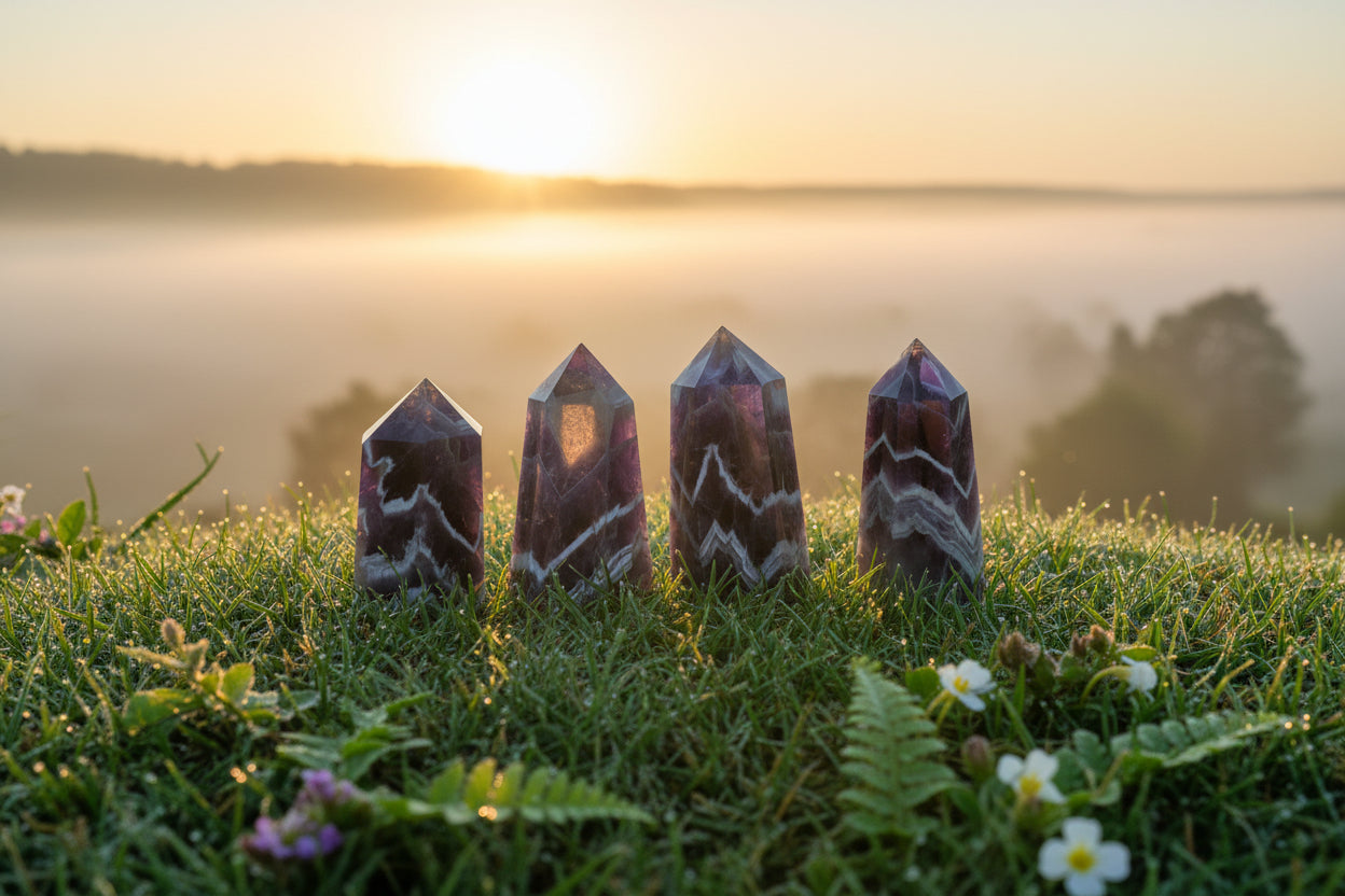 Chevron Amethyst Points