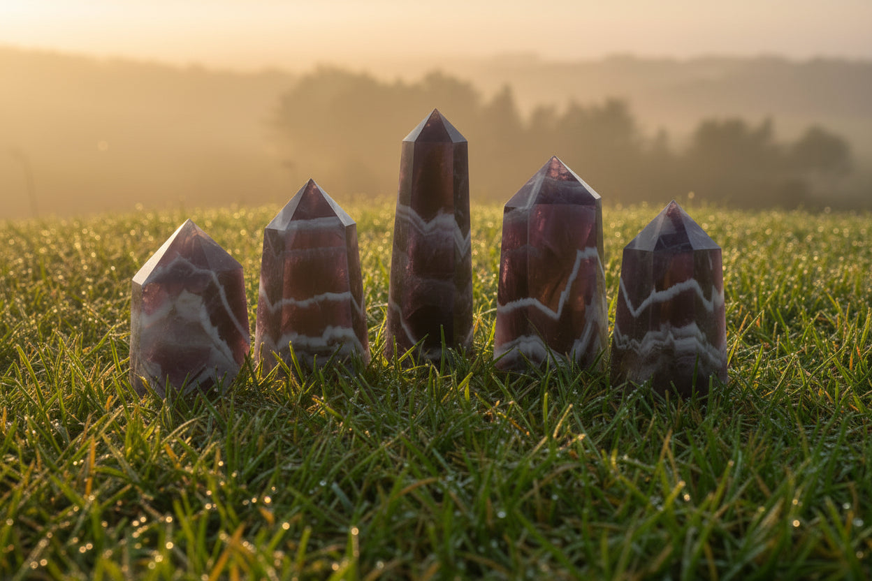 Chevron Amethyst Points