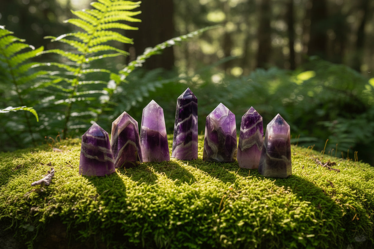 Chevron Amethyst Points
