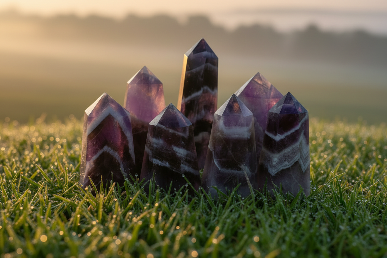 Chevron Amethyst Points