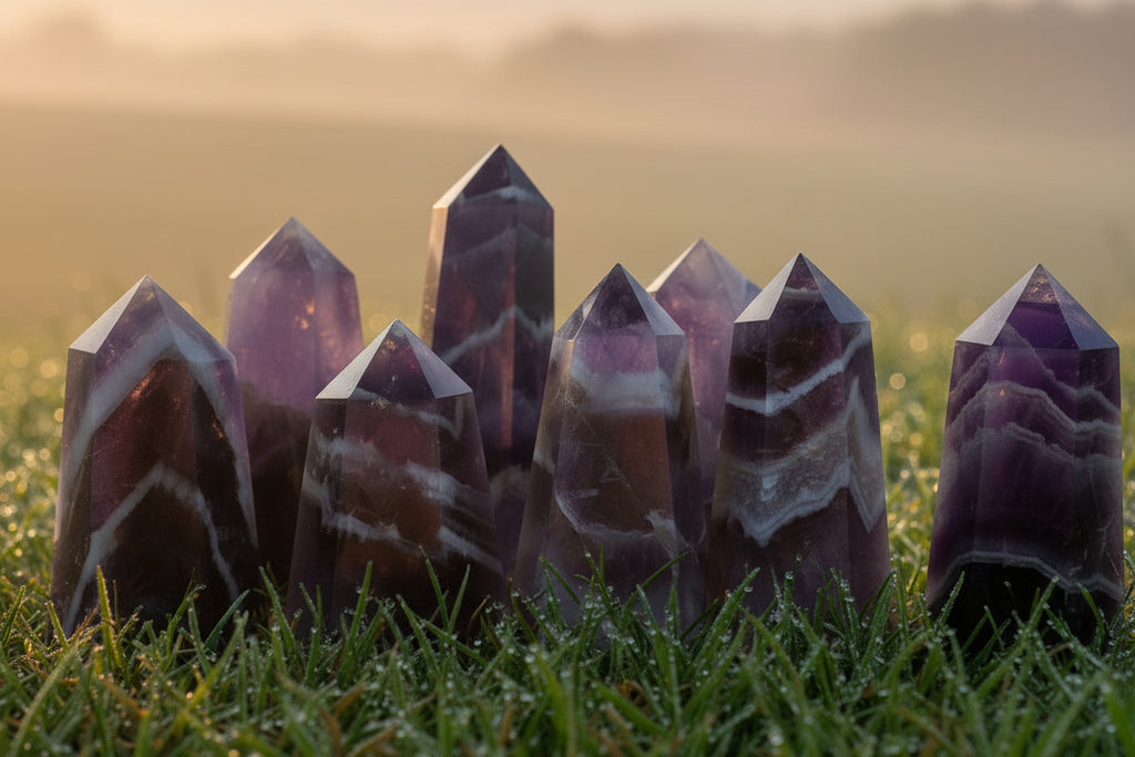 Chevron Amethyst Points