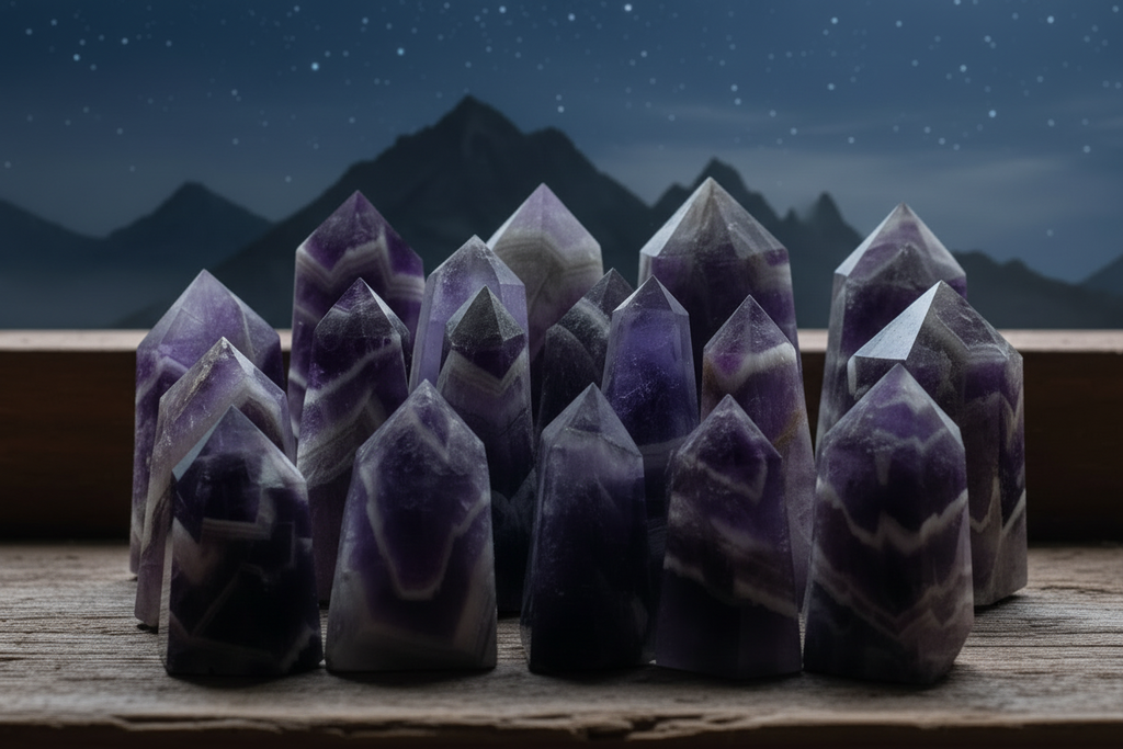 Chevron Amethyst Points
