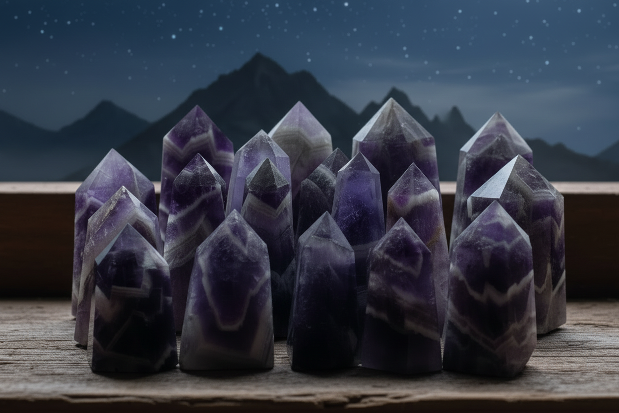 Chevron Amethyst Points