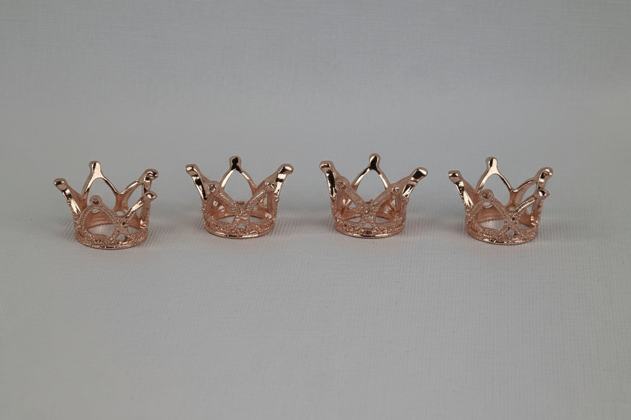 Rose Gold Crystal Sphere Crowns