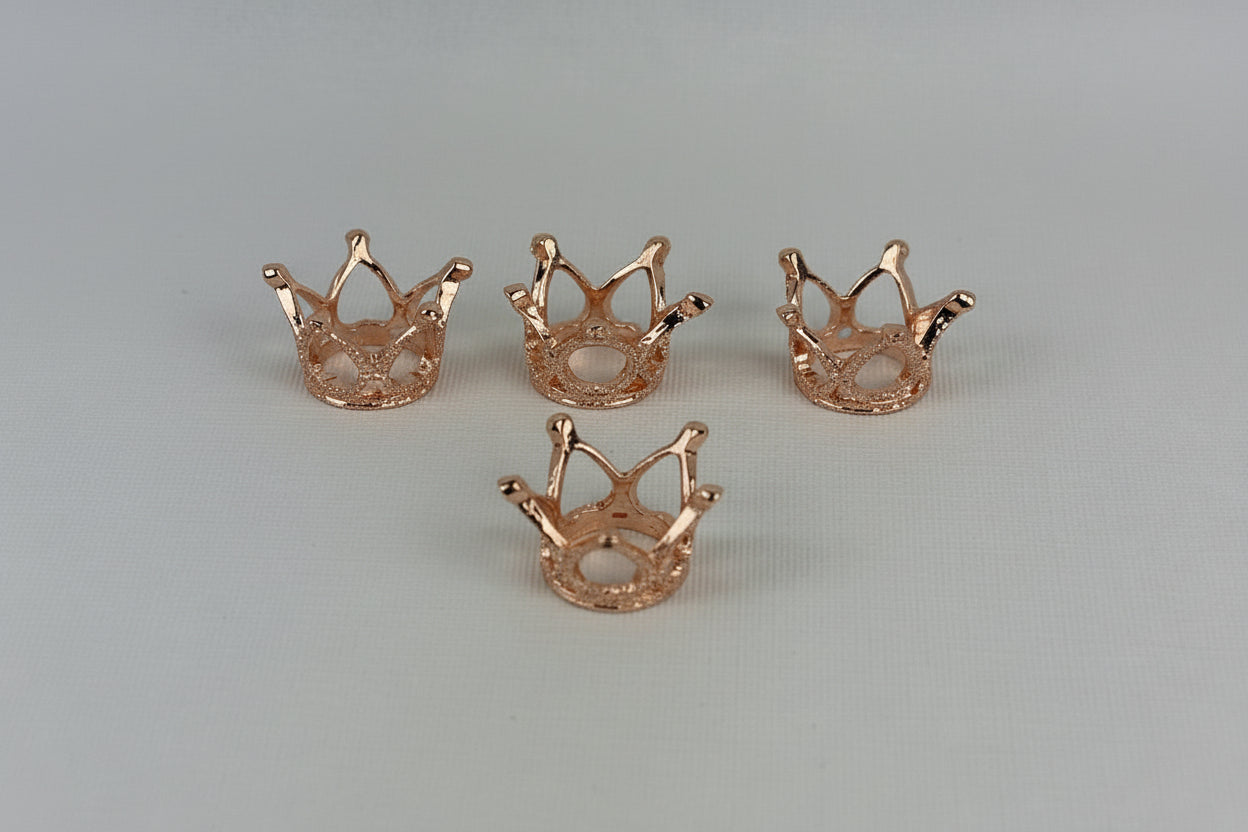 Rose Gold Crystal Sphere Crowns