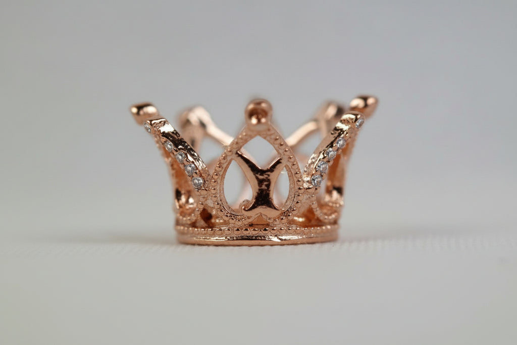 Rose Gold Crystal Sphere Crowns