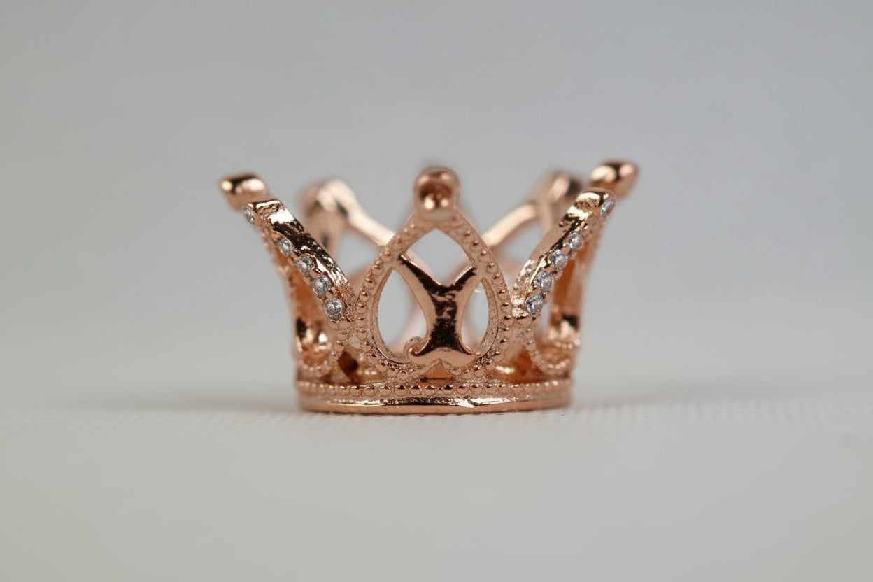 Rose Gold Crystal Sphere Crowns