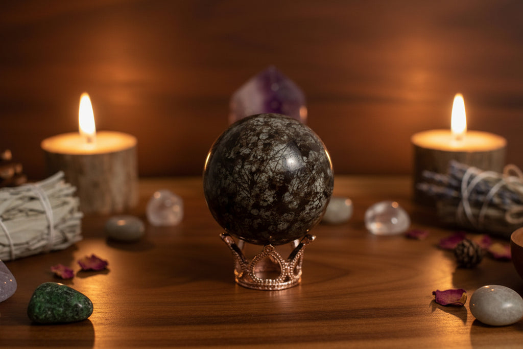 Rose Gold Crystal Sphere Crowns