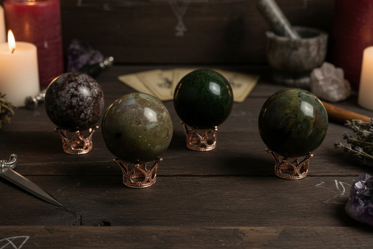 Rose Gold Crystal Sphere Crowns