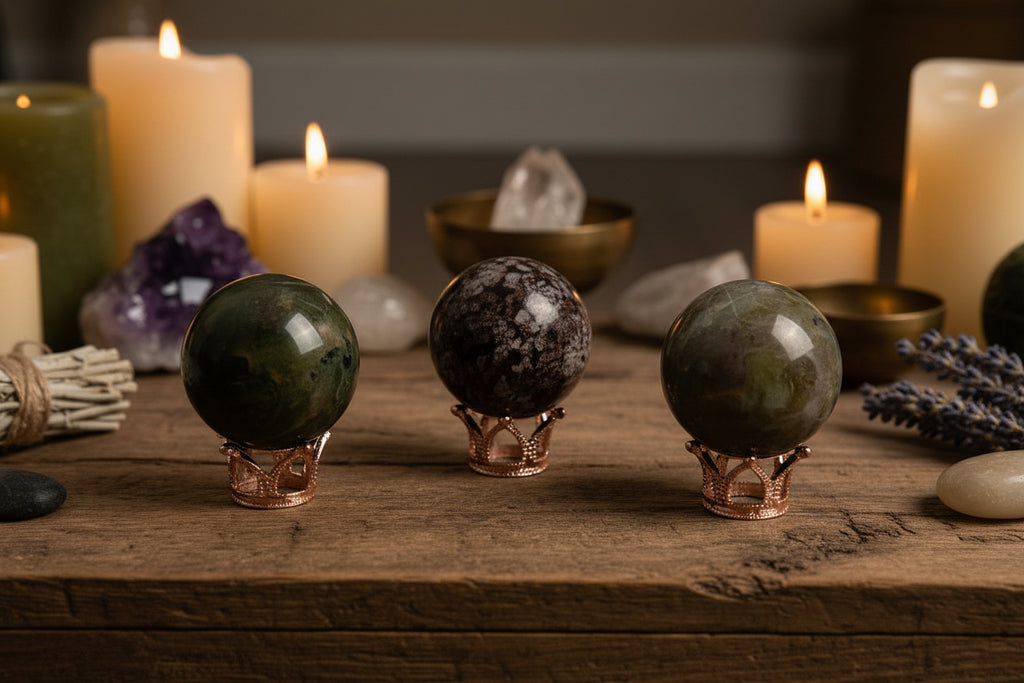 Rose Gold Crystal Sphere Crowns