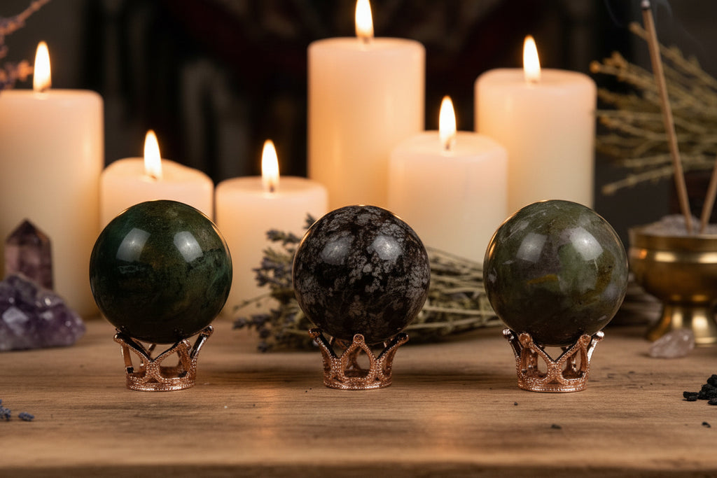 Rose Gold Crystal Sphere Crowns